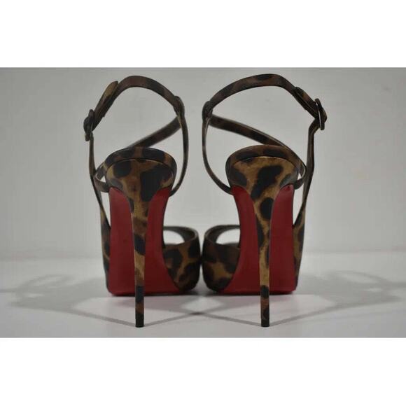 Christian Louboutin Jenlove Alta 120 Brown Strap Platform Sandal Heel Pump 39.5 - Picture 11 of 12